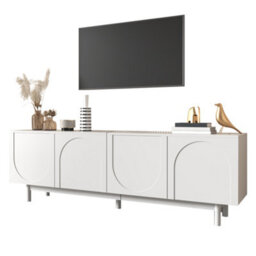 Btm Modern White Tv Cabinet 175 X 38 X 56 Cm, Adjustable Shelves, Lightweight Lowboard Tv Furniture In Luxury Style - thumbnail 4