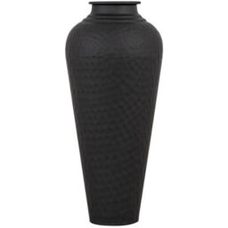 Matt  Black  Hammered  Vase  With  Lid - thumbnail 3