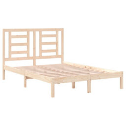 Berkfield Bed Frame Solid Wood Pine 140X190 Cm - thumbnail 4