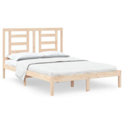 Berkfield Bed Frame Solid Wood Pine 140X190 Cm - thumbnail 2