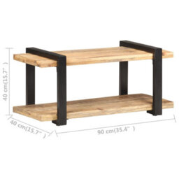 Berkfield Tv Cabinet 90X40X40 Cm Rough Mango Wood - thumbnail 7