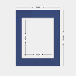 Ak Frames 14X11 Blue Picture Mounts To Fit 10X8 Aperture Size - Mount Board Only (No Frame Included) - thumbnail 3