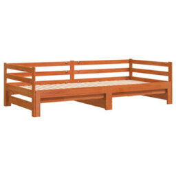 Berkfield Daybed With Trundle Without Mattress Wax Brown 80X200 Cm Solid Wood - thumbnail 6