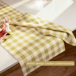 100% Cotton Table Runner 14X71 In For Wedding Festival Party Christmas Indoor Outdoor Style Centrepiece Desk Décor (Green)