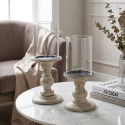 Garden Greatness Maison Pillar Candle Holder Pair - thumbnail 1