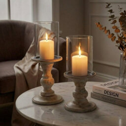 Garden Greatness Maison Pillar Candle Holder Pair - thumbnail 3