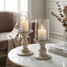 Garden Greatness Maison Pillar Candle Holder Pair - thumbnail 2