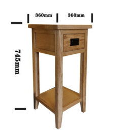 Nightstand Tables, Oak Compact Side Table With Drawer And Shelf, Bedside Cabinet - Fully Assembled - 36W X 36D X 74H - thumbnail 7