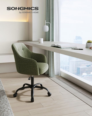 LEDREM Office Chair, Swivel Chair, Desk Chair, Makeup Vanity Chair, Adjustable Height, Armrests, 110 Kg Load - image 1