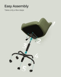 LEDREM Office Chair, Swivel Chair, Desk Chair, Makeup Vanity Chair, Adjustable Height, Armrests, 110 Kg Load - thumbnail 8