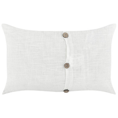 Beliani Set Of 2 Decorative Cushions Banori Linen 30 X 50 Cm White Solid - image 1