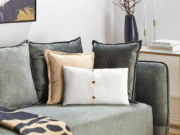 Beliani Set Of 2 Decorative Cushions Banori Linen 30 X 50 Cm White Solid - thumbnail 2