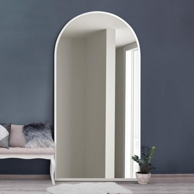 Mirroroutlet The Arcus White Framed Arched Leaner Wall Mirror 180Cm X 90Cm - image 1