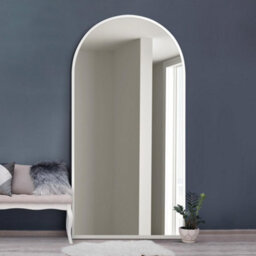 Mirroroutlet The Arcus White Framed Arched Leaner Wall Mirror 180Cm X 90Cm