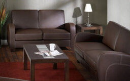 iLikeStores 2 Seater Sofa - Brown Faux Leather - thumbnail 2