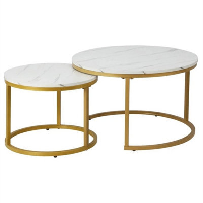 Nesting Round Coffee Tables Set, Stacking Side End Tables For Living Room Home Furniture - image 1