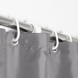 Neel Blue Grey Polyester Shower Curtain, Water-Resistant Bathroom Curtain With 12 Hooks - 180X200Cm - thumbnail 2