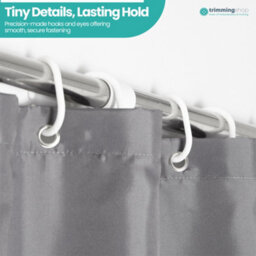 Neel Blue Grey Polyester Shower Curtain, Water-Resistant Bathroom Curtain With 12 Hooks - 180X200Cm - thumbnail 9