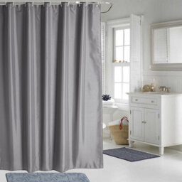 Neel Blue Grey Polyester Shower Curtain, Water-Resistant Bathroom Curtain With 12 Hooks - 180X200Cm - thumbnail 8