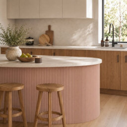 Jōbū Jobu Large Fluted Wall Panels In Dusky Pink With Black Backing  240Cm X 60Cm (10 Pack) - thumbnail 5