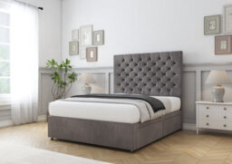 "Comfort Winslow Slate Naples Divan Bed Base 4 Drawers - 26"" Strutted  4'6 Double" - thumbnail 4