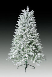 Shatchi 7Ft Frosted Snow Flocked Green Oregon Pine Tips Bushy Artificial Christmas Tree Festive Decorations - thumbnail 2