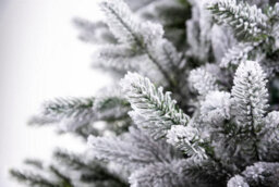 Shatchi 7Ft Frosted Snow Flocked Green Oregon Pine Tips Bushy Artificial Christmas Tree Festive Decorations - thumbnail 7