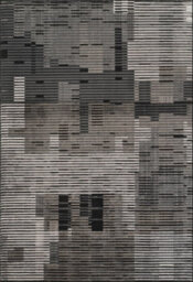 Mayfair Living Room Area Rug Metallic Sheen Contemporary Modern Matrix Design - Dark Grey 120Cm X 170Cm - thumbnail 2