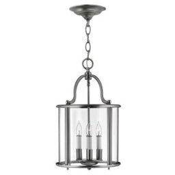 Stylish 4 Bulb Pewter Ceiling Pendant Light With Led E14 Fittings