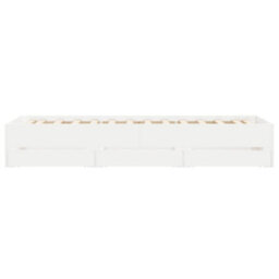 Berkfield Bed Frame With Drawers Without Mattress White 75X190 Cm Small Single - thumbnail 6