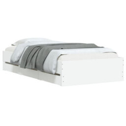 Berkfield Bed Frame With Drawers Without Mattress White 75X190 Cm Small Single - thumbnail 3