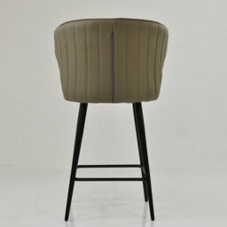 Lakeland Furniture Colby Taupe Faux Leather Black Fixed Leg Base Bar Stool - thumbnail 6