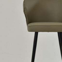 Lakeland Furniture Colby Taupe Faux Leather Black Fixed Leg Base Bar Stool - thumbnail 7