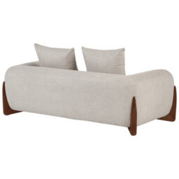 Wyld And Coco Aurora 6-Seater Taupe Fabric Sofa Set With Wooden Legs - Armchair, 2-Seater And 3-Seater - thumbnail 9