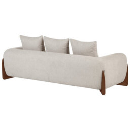 Wyld And Coco Aurora 6-Seater Taupe Fabric Sofa Set With Wooden Legs - Armchair, 2-Seater And 3-Seater - thumbnail 6