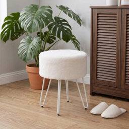Dressing Table Vanity Stool Padded Seat W/metal Legs - thumbnail 4