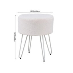 Dressing Table Vanity Stool Padded Seat W/metal Legs - thumbnail 2
