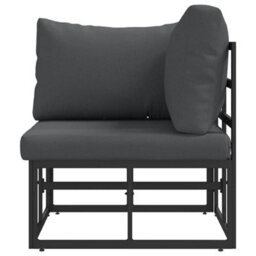 Walplus Outdoor Furniture With Cushion With Pillow Black Aluminium - thumbnail 5