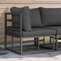 Walplus Outdoor Furniture With Cushion With Pillow Black Aluminium