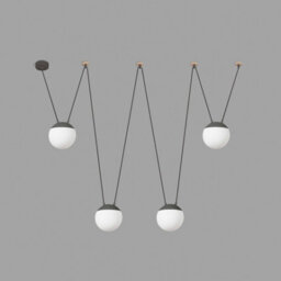 Luminosa Lighting Luminosa Mine 4 Light Ceiling Pendant Wood, Dark Grey, E27