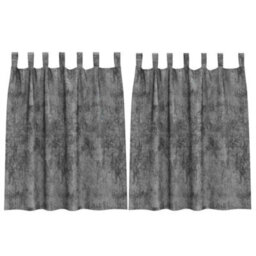 Berkfield Classic Curtain With Curtains 2 Pcs Grey 140 X 140 Cm Velvet - thumbnail 1