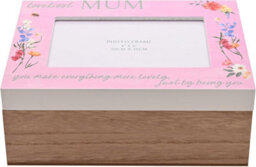 Widdop Wooden Mum Keepsake Memory Box With 4X6 Photo Frame Lid Storage For Photos Trinkets And Keepsakes - thumbnail 3