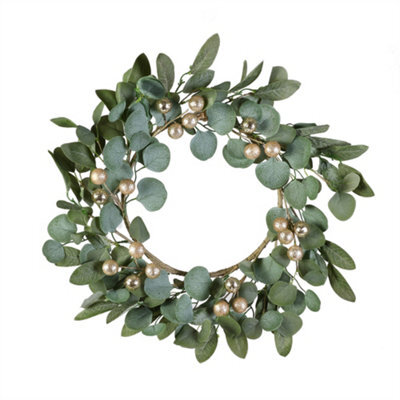 Dibor Traditional Giant Eucalyptus Sparkle Front Door Autumn Wreath Winter Spring Wreath 55Cm - image 1