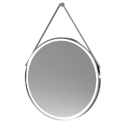Balterley Quixhill Round Framed Led Touch Sensor Mirror With Demister & Strap, 800mm - Chrome/grey - image 1