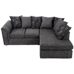 Furnishings For Less UK Byron Dundee Chenille Fabric 3 To 4 Seater L Shaped Corner Sofa  Grey Right Hand Facing - thumbnail 3