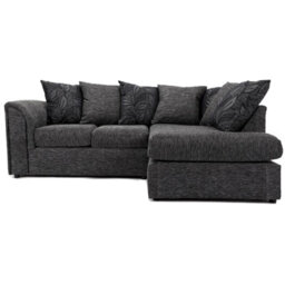 Furnishings For Less UK Byron Dundee Chenille Fabric 3 To 4 Seater L Shaped Corner Sofa  Grey Right Hand Facing - thumbnail 2