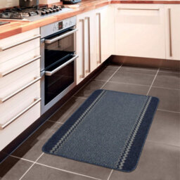 The Rugs Washable Designer Rugs & Mats Lined Bordered Design In Blue   116Blu - thumbnail 4