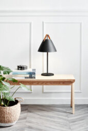Nordlux Dftp Strap Indoor Table Lamp Black Metal E27 Brown & Black Strap - Mains Powered, Ip20 - thumbnail 3