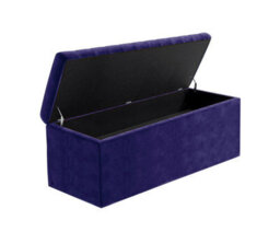 Safar 4Ft Ottoman Storage Box - Sapphire Blue Plush Velvet - thumbnail 5