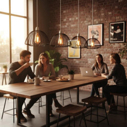 2 Pack Black Metal Cage Pendant Lampshades Modern Industrial Ceiling Lights With E27 Holder For Bedroom & Living Room - thumbnail 3